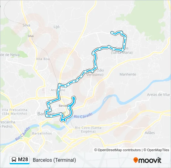 M28 Bus Line Map