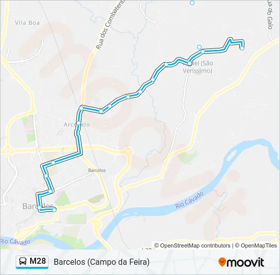 M28 Bus Line Map