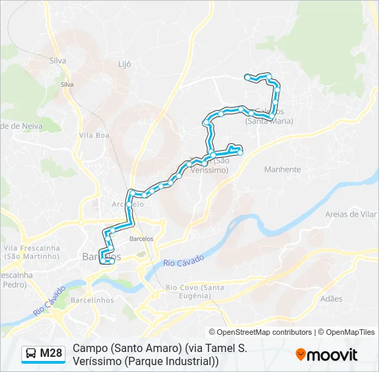 M28 Bus Line Map