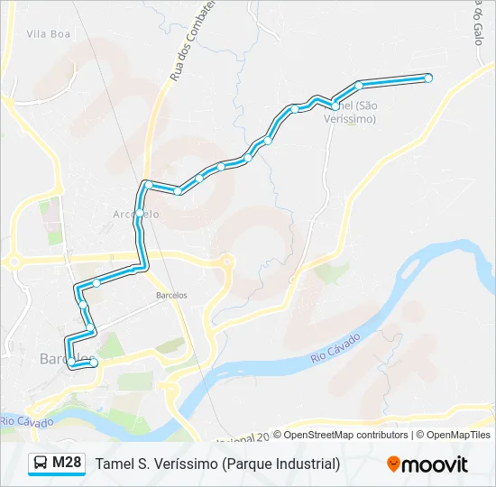 M28 Bus Line Map