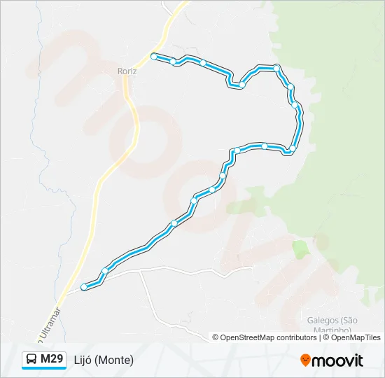M29 Bus Line Map