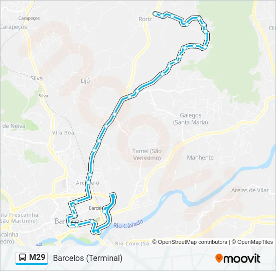 M29 Bus Line Map