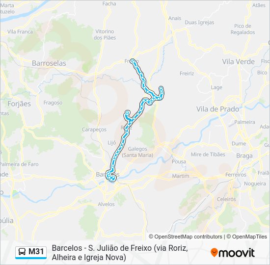 m31 Route: Schedules, Stops & Maps - Barcelos (Escola Secundária) (via ...
