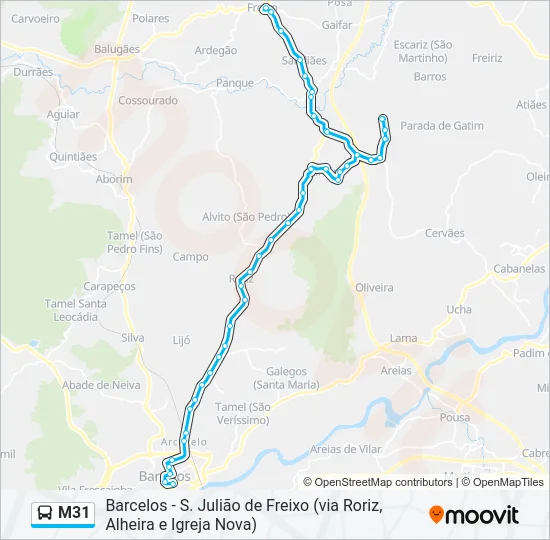 M31 Bus Line Map