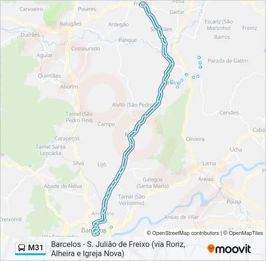 M31 Bus Line Map