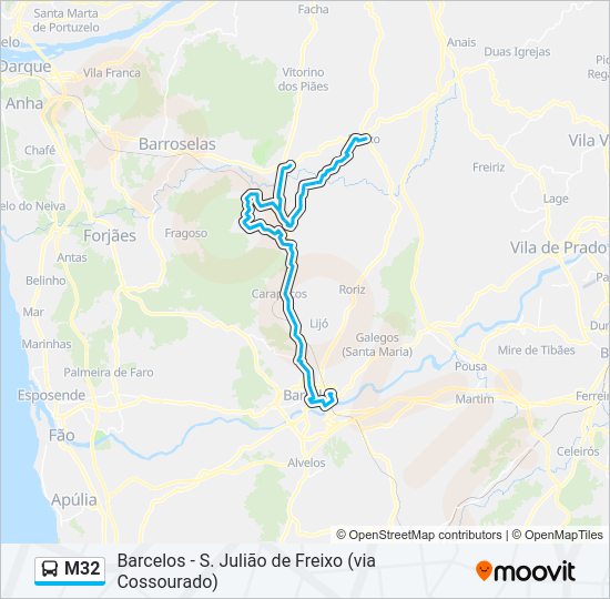 M32 Bus Line Map