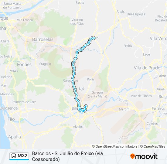 M32 Bus Line Map