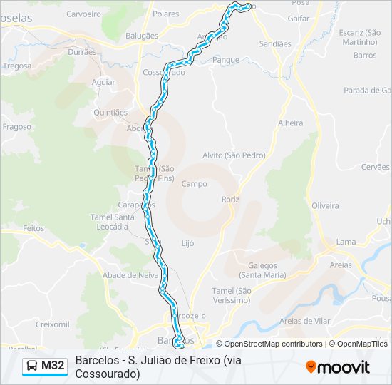 M32 Bus Line Map