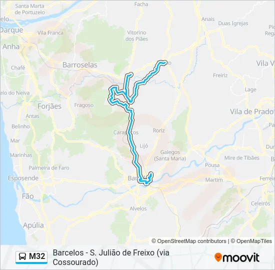 M32 Bus Line Map