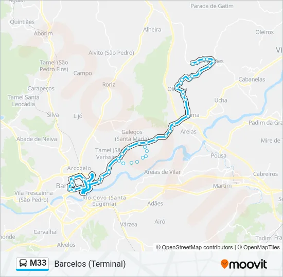 M33 Bus Line Map