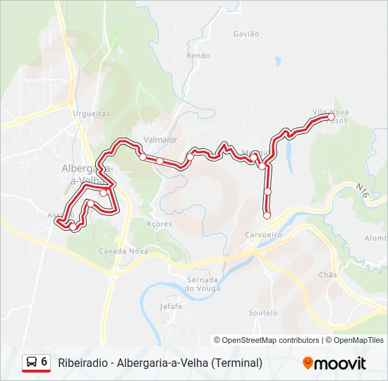 6 Bus Line Map