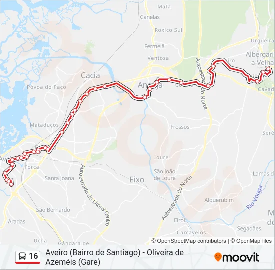 16 Bus Line Map