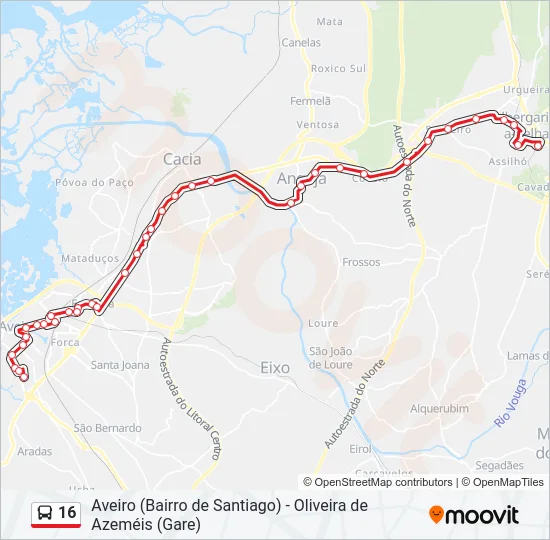 16 Bus Line Map