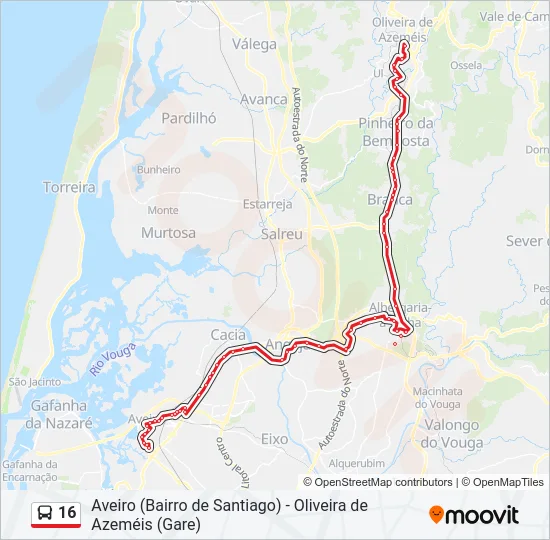 16 Bus Line Map