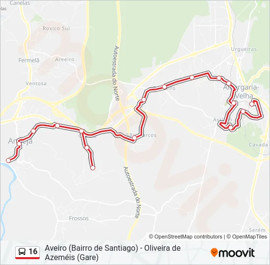 16 Bus Line Map