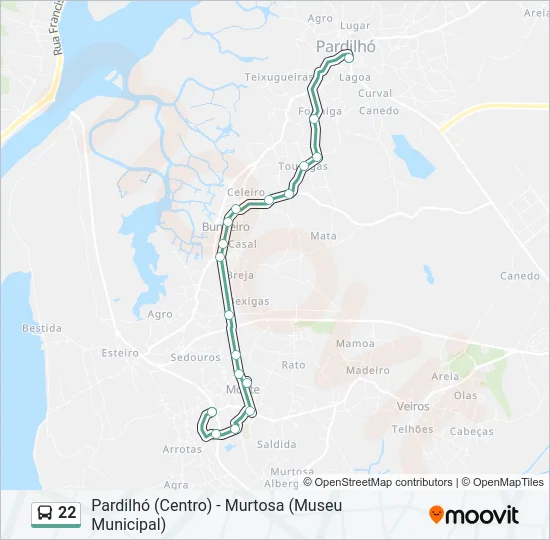 22 Bus Line Map