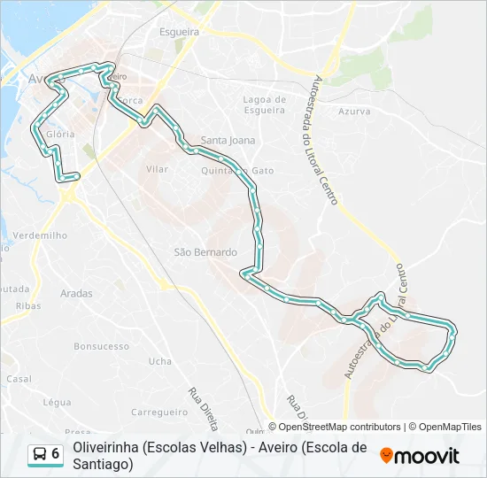 6 Bus Line Map