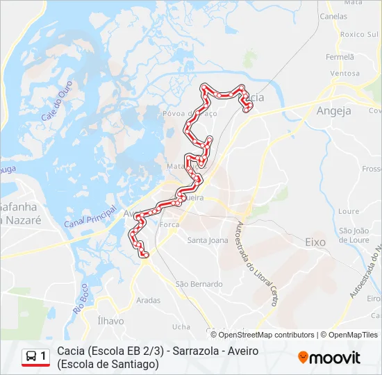 1 Bus Line Map