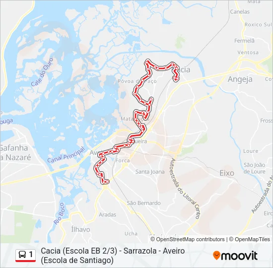 1 Bus Line Map