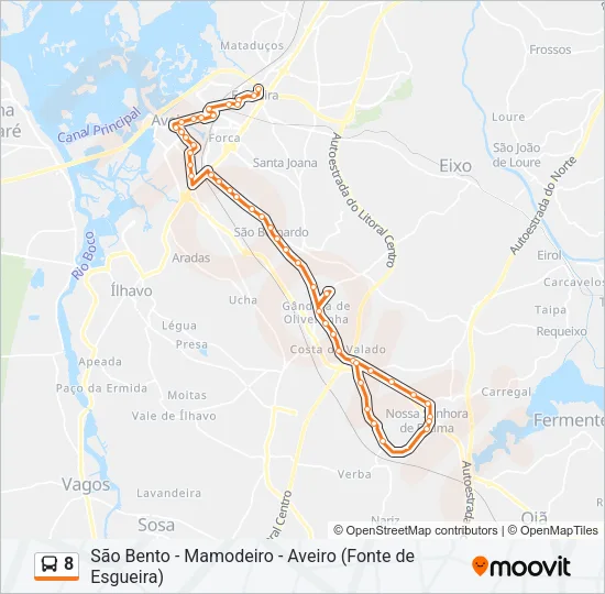 8 Bus Line Map