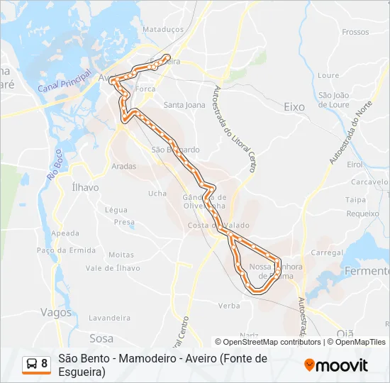 8 Bus Line Map