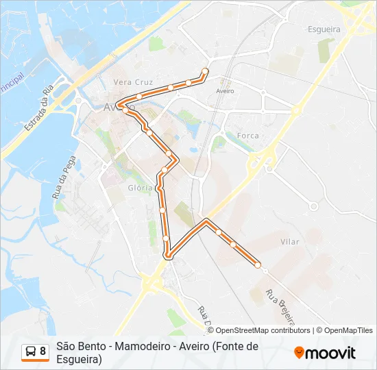 8 Bus Line Map