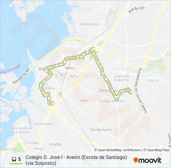 5 Bus Line Map
