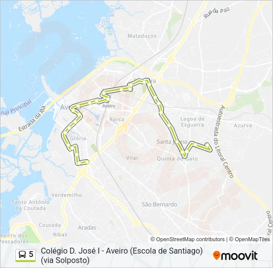 5 Bus Line Map