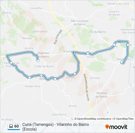 60 Bus Line Map