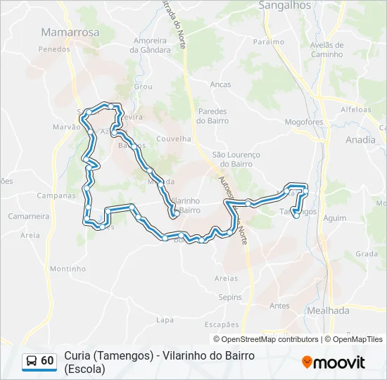60 Bus Line Map