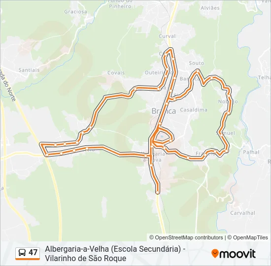 47 Bus Line Map