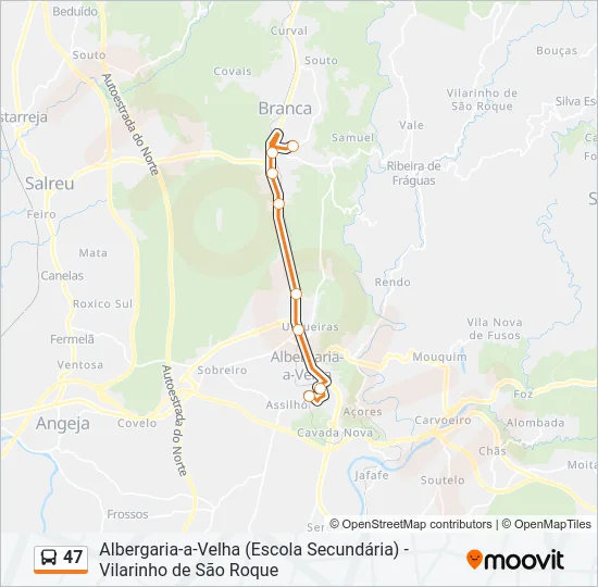 47 Bus Line Map