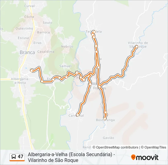 47 Bus Line Map