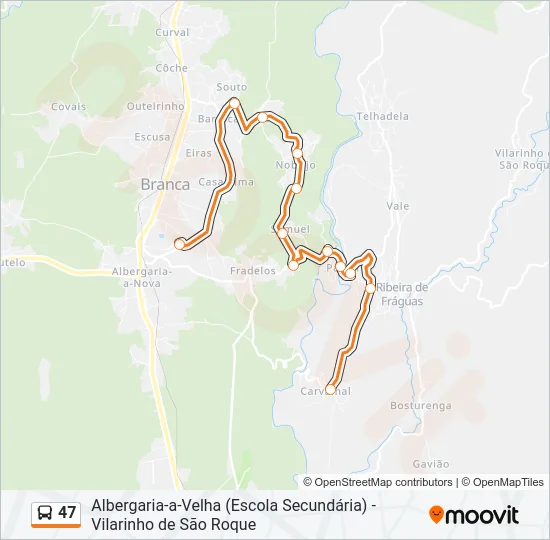 47 Bus Line Map