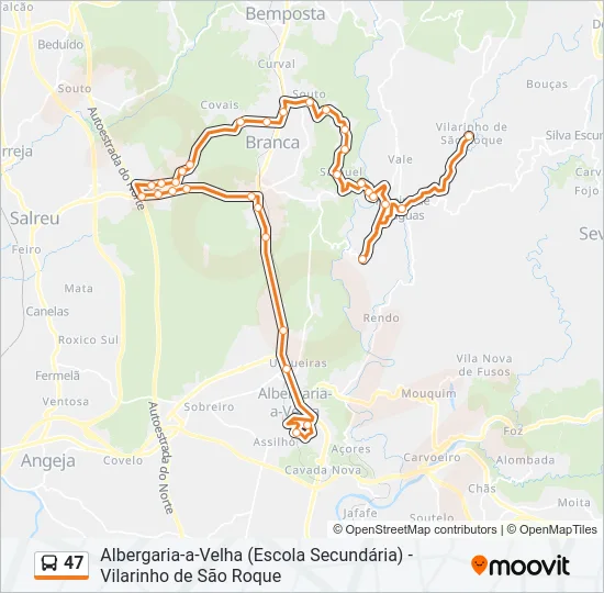 47 Bus Line Map