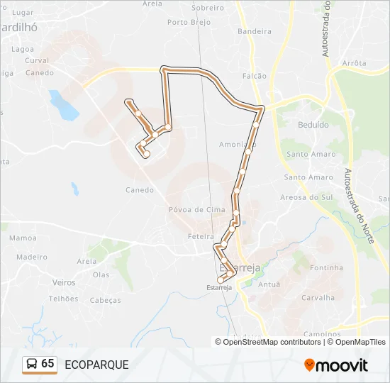 65 Bus Line Map