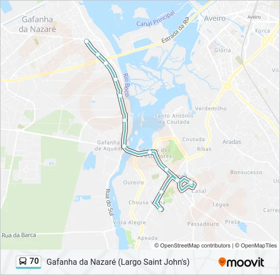 70 Bus Line Map