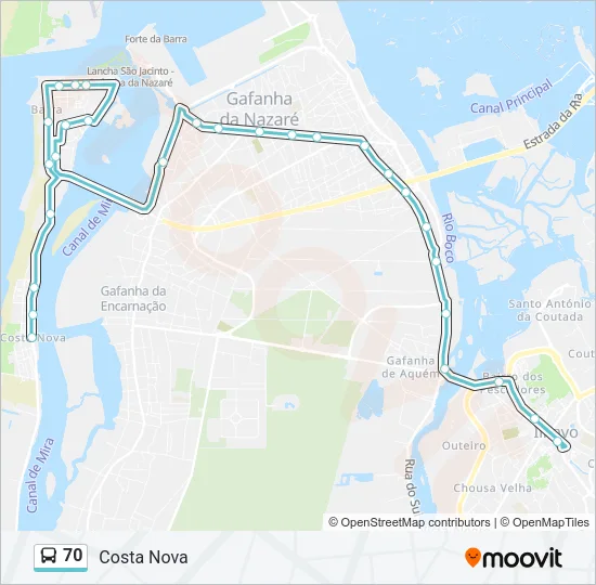 70 Bus Line Map
