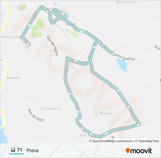 71 Bus Line Map