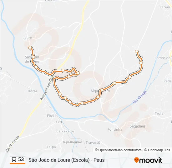 53 Bus Line Map