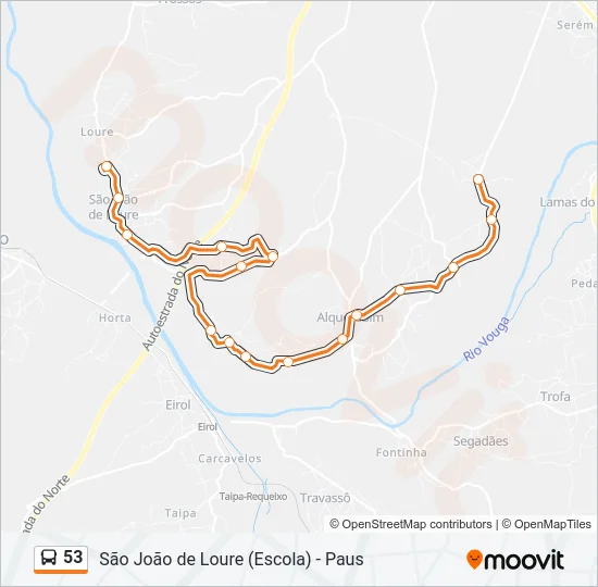 53 Bus Line Map