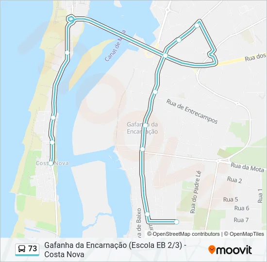 73 Bus Line Map
