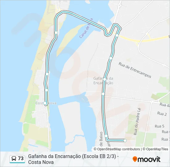 73 Bus Line Map