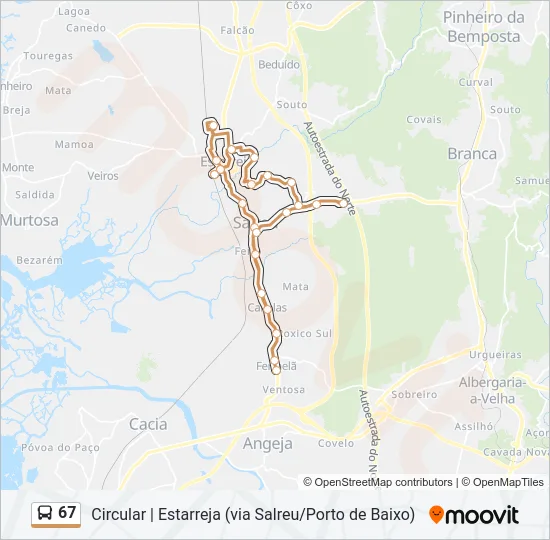 67 Bus Line Map