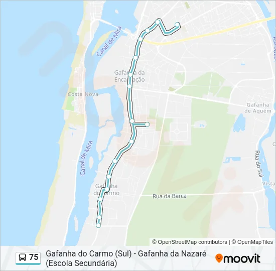 75 Bus Line Map