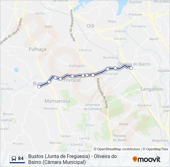 84 Bus Line Map