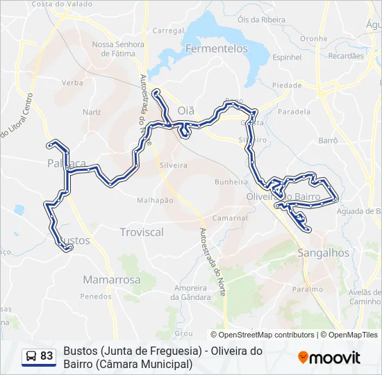 83 Bus Line Map