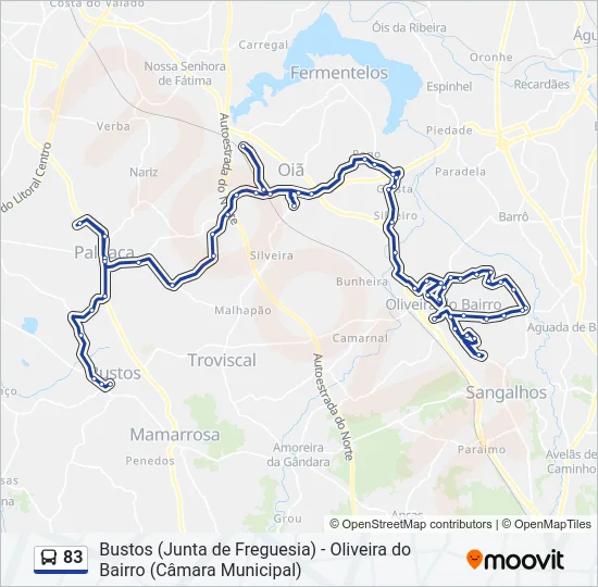 83 Bus Line Map