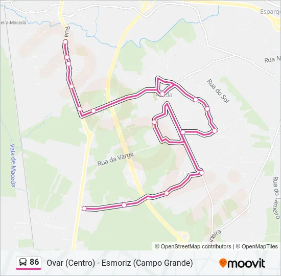 86 Bus Line Map