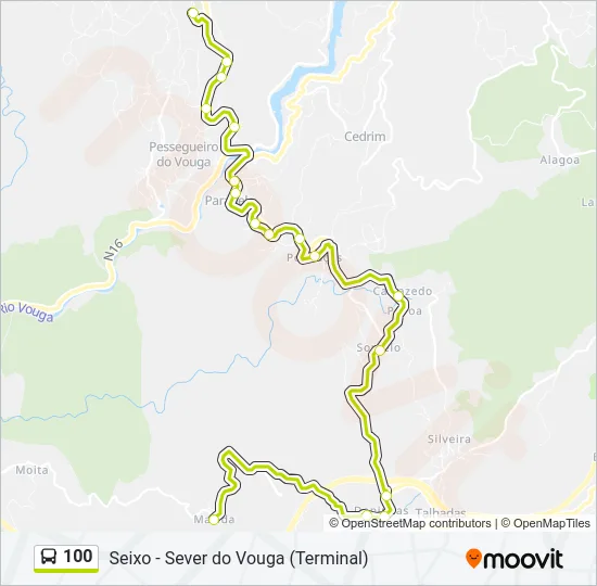 100 Bus Line Map